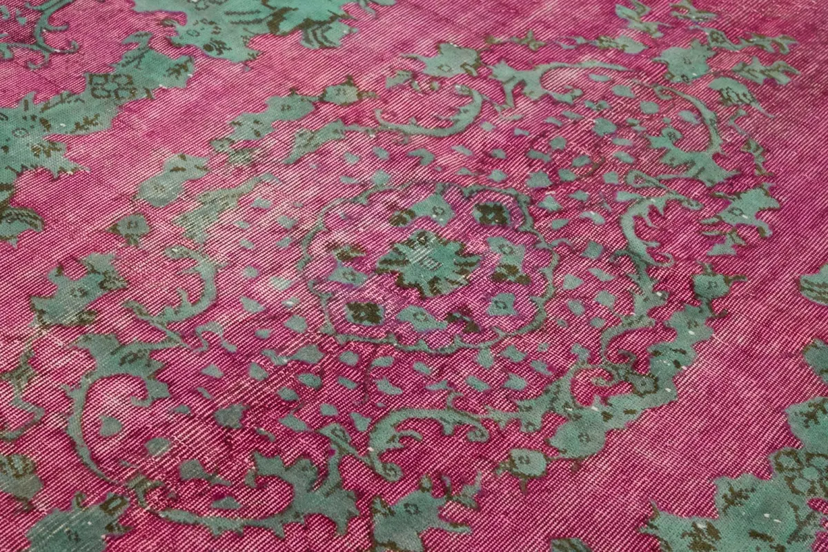 Oyma Pembe Pamuk Üzerine Yün El Dokuma Kilim-183x280 - Görsel 5