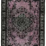 Oyma Siyah Pamuk Üzerine Yün El Dokuma Kilim-174x261