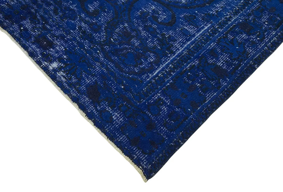 Oyma Mavi Pamuk Üzerine Yün El Dokuma Kilim-190x278 - Görsel 4