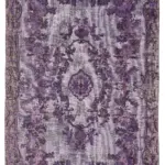 Oyma Mor Pamuk Üzerine Yün El Dokuma Kilim-190x311