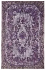 Oyma Mor Pamuk Üzerine Yün El Dokuma Kilim-190x311