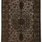 Oyma Kahverengi Pamuk Üzerine Yün El Dokuma Kilim-168x264