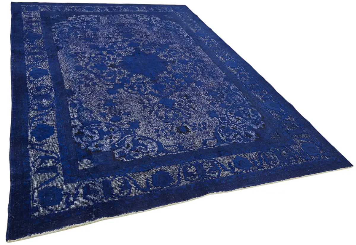 Oyma Mavi Pamuk Üzerine Yün El Dokuma Kilim-210x315 - Görsel 2