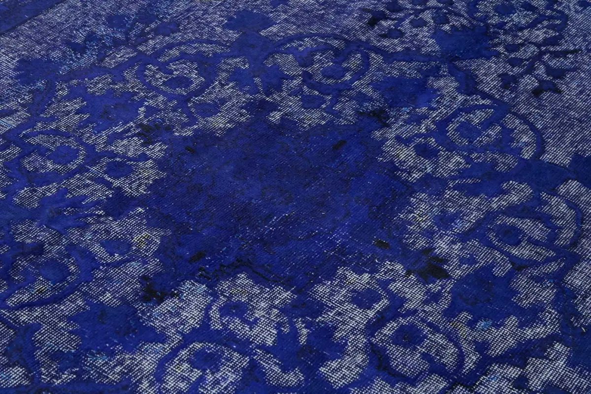 Oyma Mavi Pamuk Üzerine Yün El Dokuma Kilim-210x315 - Görsel 5