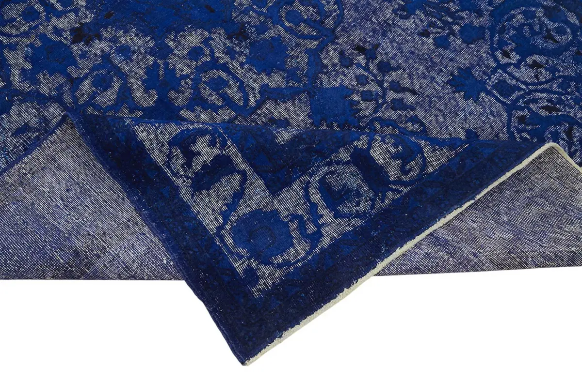 Oyma Mavi Pamuk Üzerine Yün El Dokuma Kilim-210x315 - Görsel 6