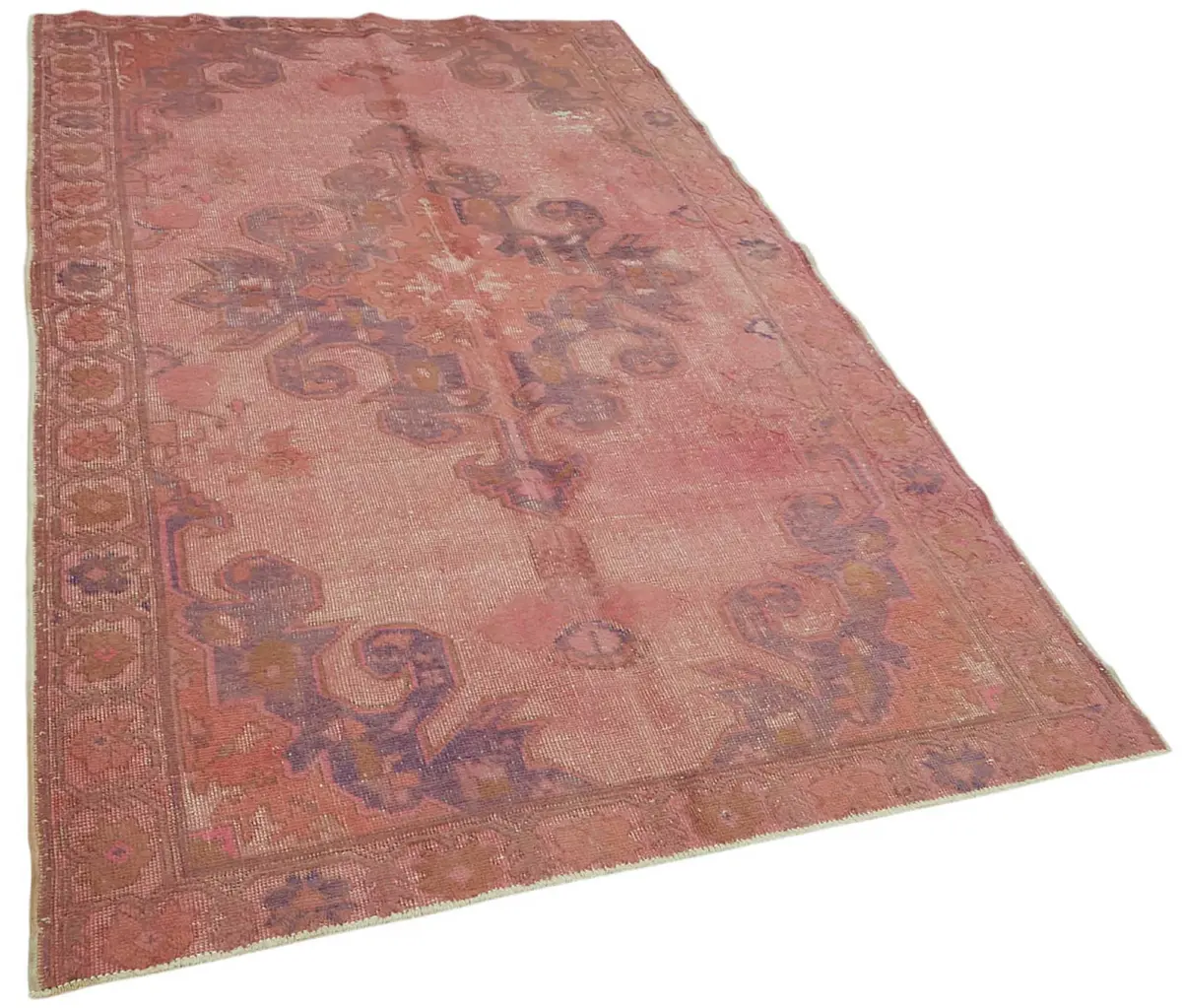 Oyma Pembe Pamuk Üzerine Yün El Dokuma Kilim-138x236 - Görsel 2