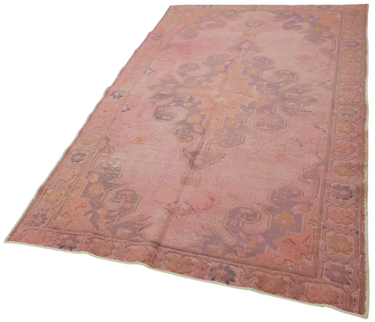 Oyma Pembe Pamuk Üzerine Yün El Dokuma Kilim-138x236 - Görsel 3
