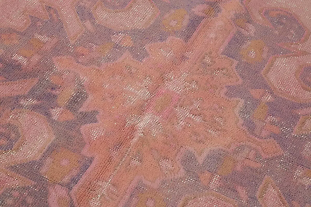 Oyma Pembe Pamuk Üzerine Yün El Dokuma Kilim-138x236 - Görsel 5