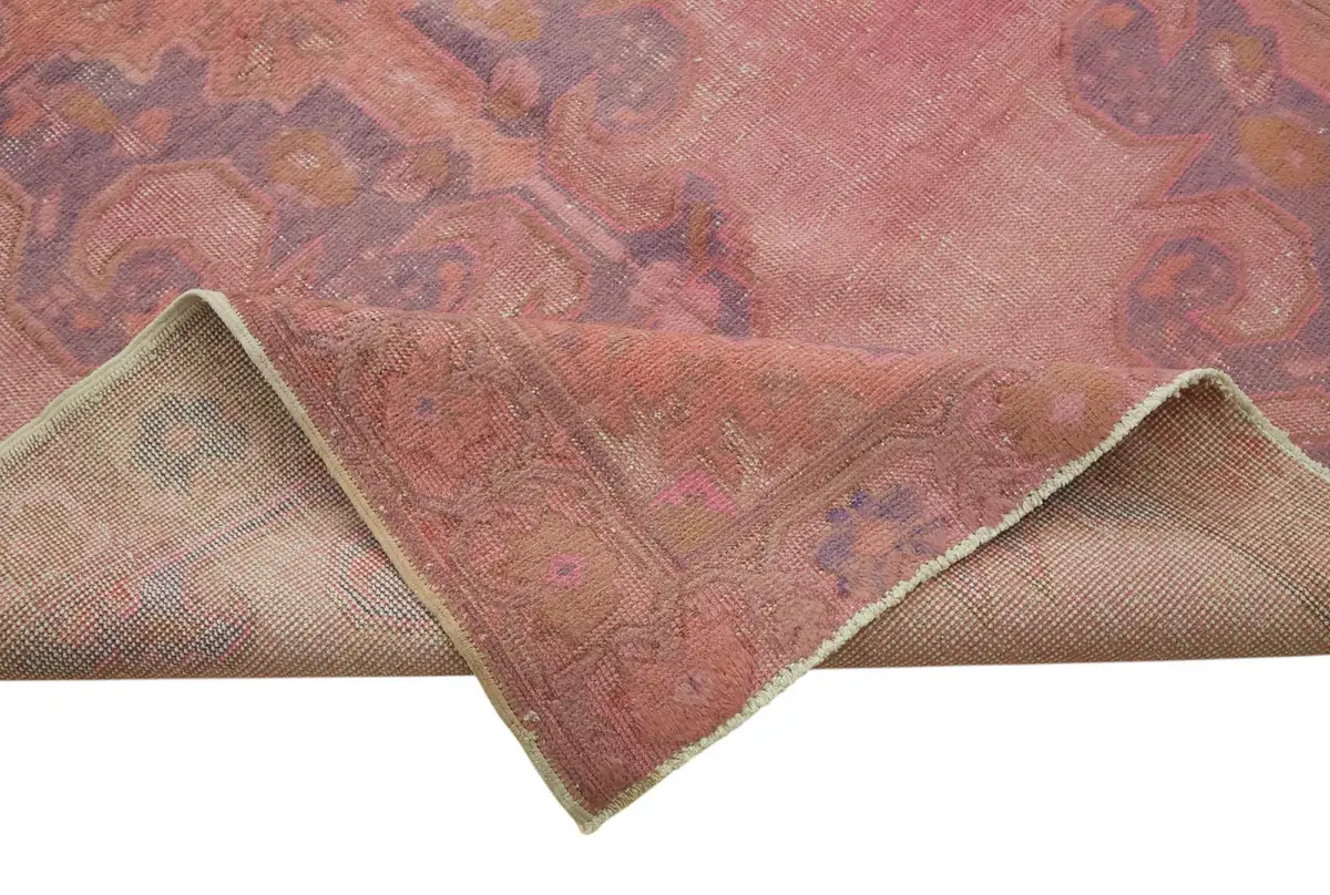 Oyma Pembe Pamuk Üzerine Yün El Dokuma Kilim-138x236 - Görsel 6