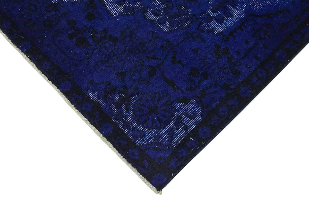 Oyma Mavi Pamuk Üzerine Yün El Dokuma Kilim-162x277 - Görsel 4