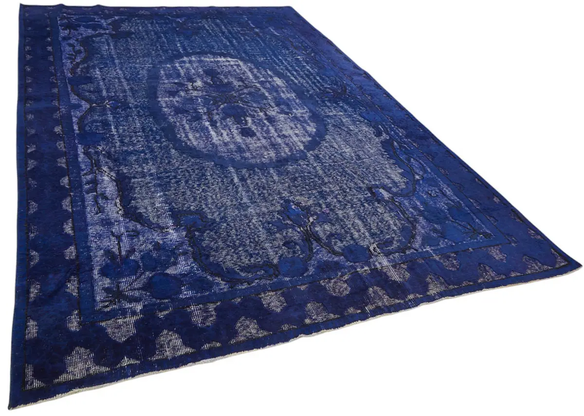 Oyma Mavi Pamuk Üzerine Yün El Dokuma Kilim-210x335 - Görsel 2