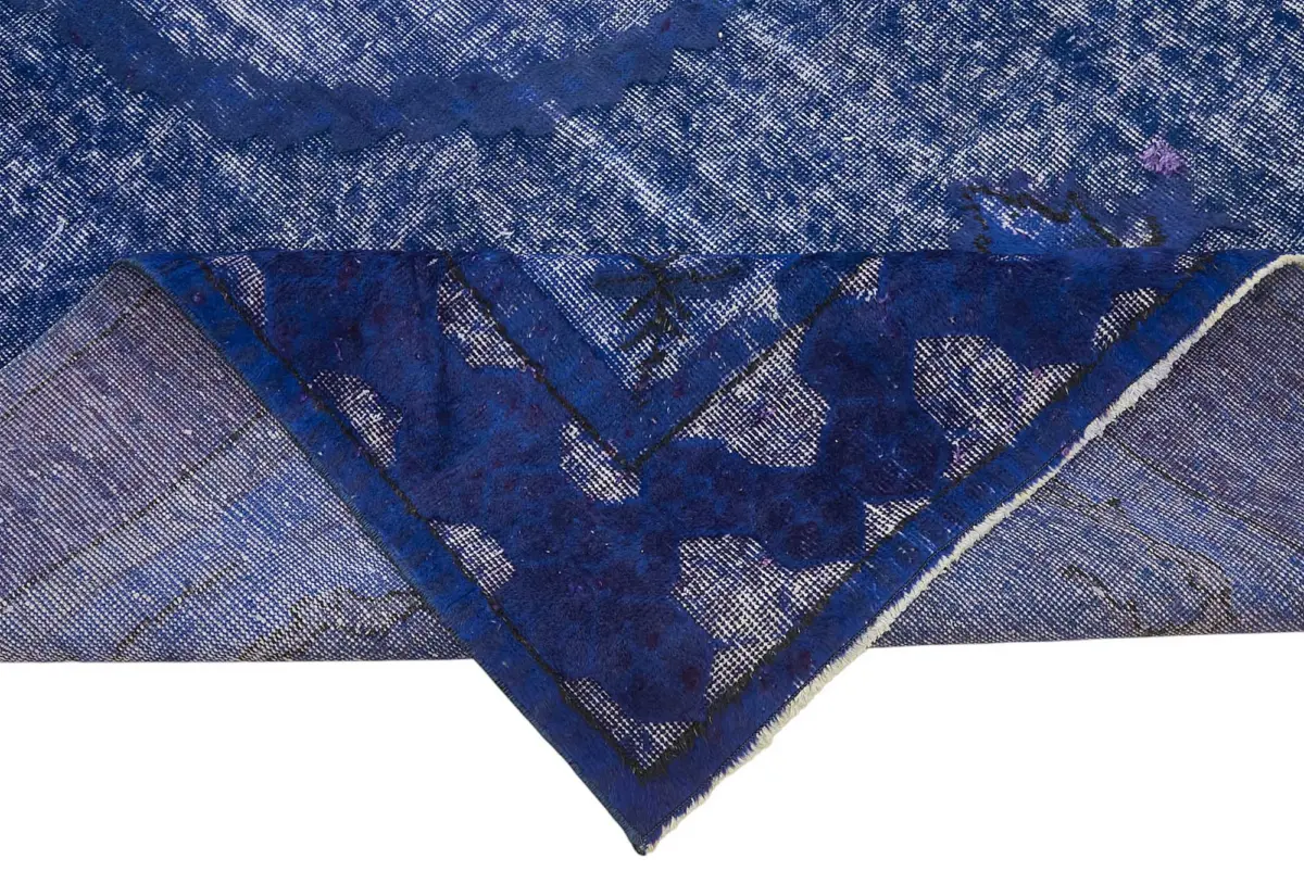 Oyma Mavi Pamuk Üzerine Yün El Dokuma Kilim-210x335 - Görsel 6