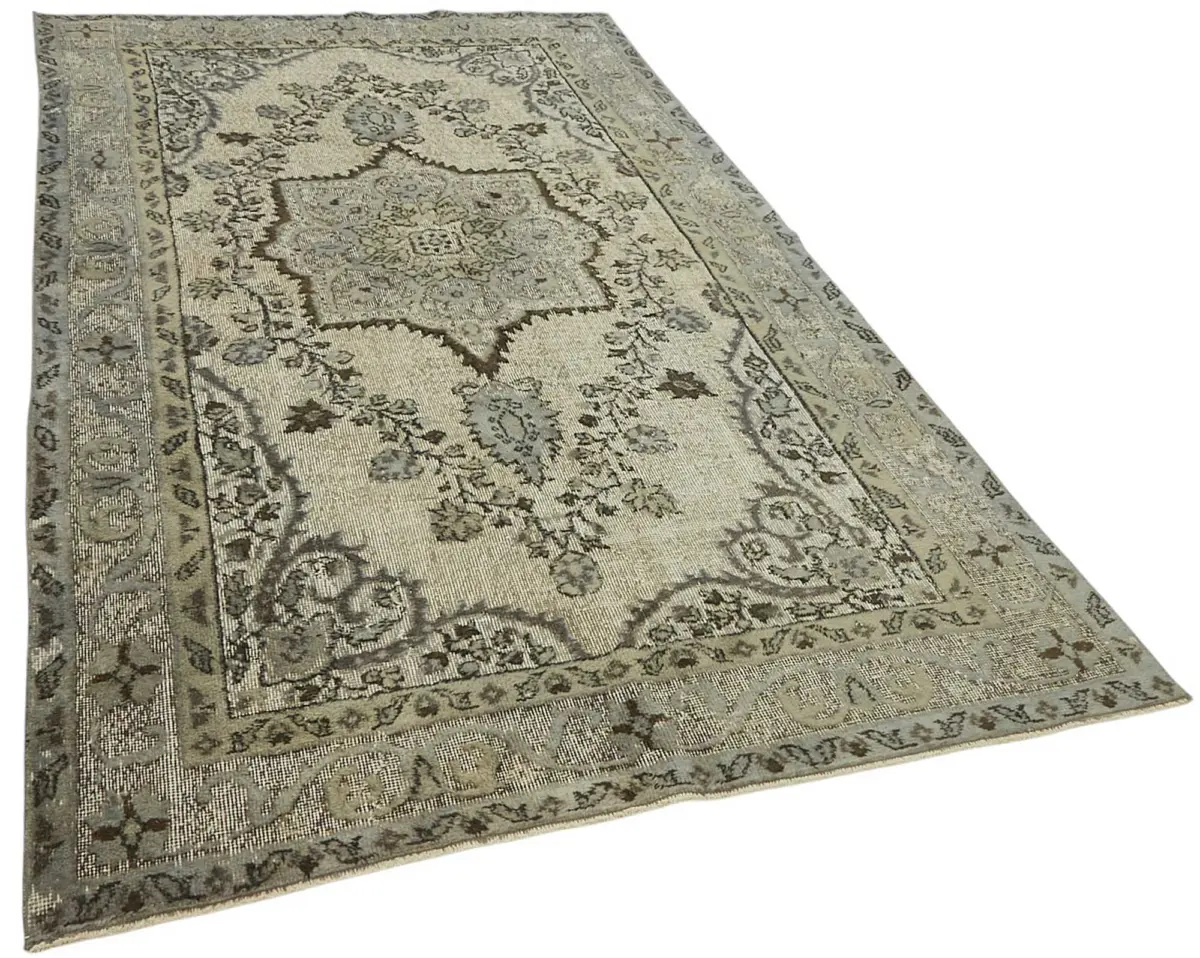 Oyma Gri Pamuk Üzerine Yün El Dokuma Kilim-167x291 - Görsel 2