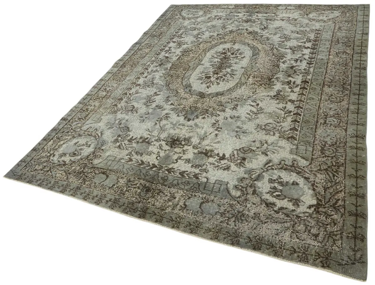 Oyma Gri Pamuk Üzerine Yün El Dokuma Kilim-194x281 - Görsel 3