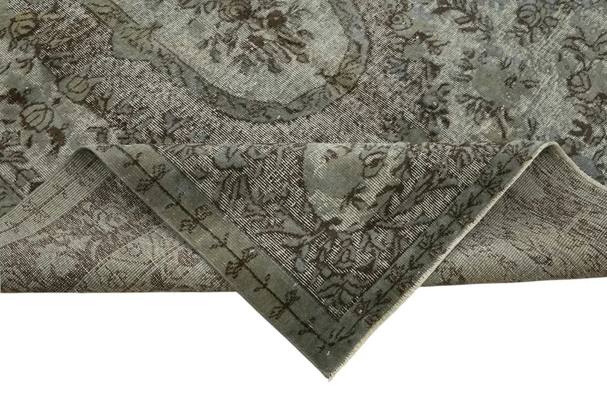 Oyma Gri Pamuk Üzerine Yün El Dokuma Kilim-194x281 - Görsel 6