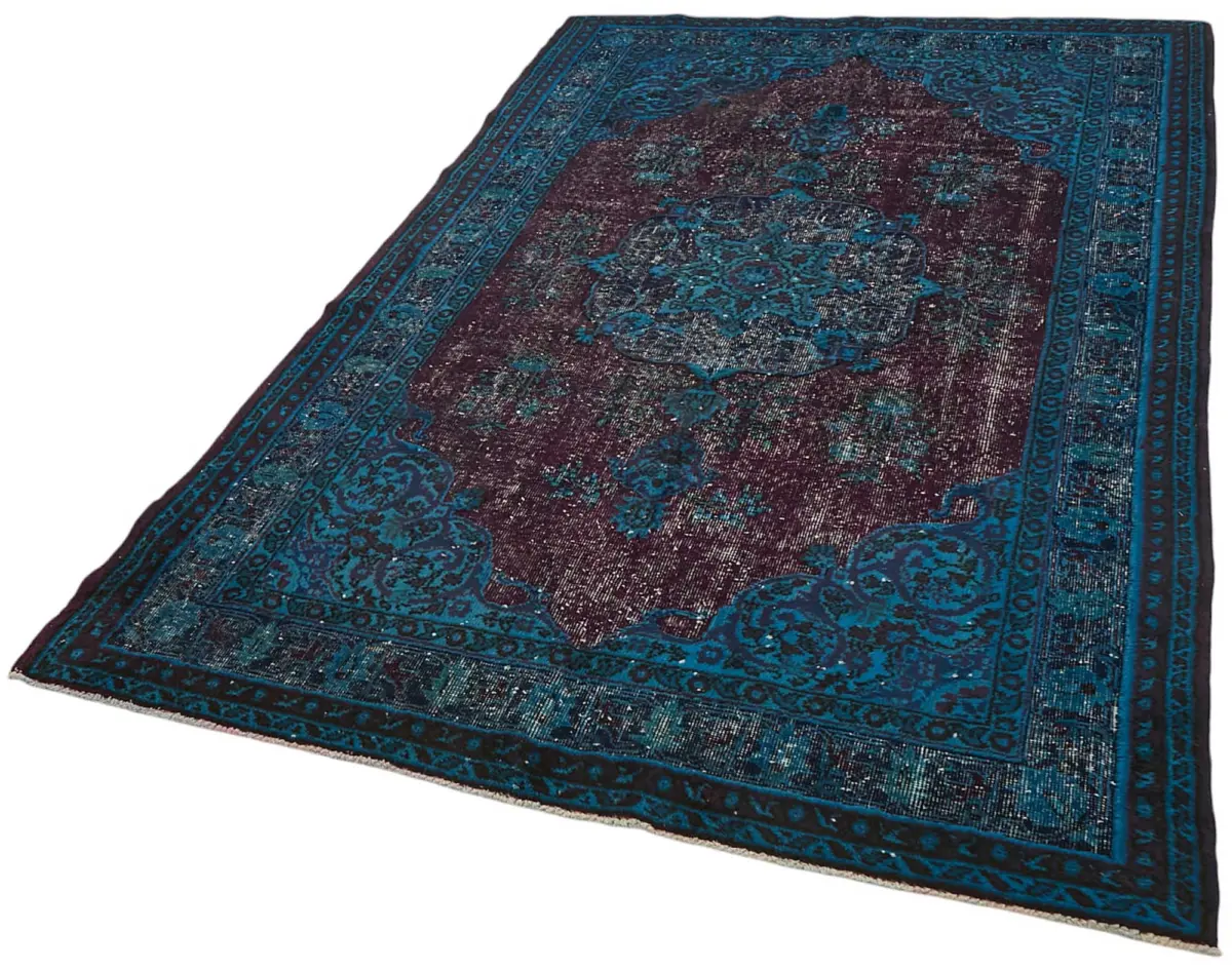 Oyma Mavi Pamuk Üzerine Yün El Dokuma Kilim-148x230 - Görsel 3