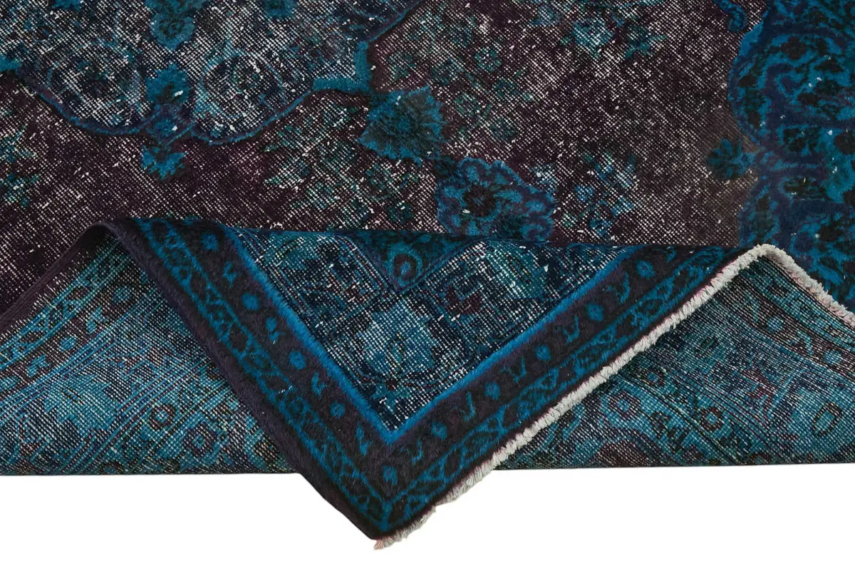 Oyma Mavi Pamuk Üzerine Yün El Dokuma Kilim-148x230 - Görsel 6