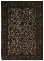 Oyma Kahverengi Pamuk Üzerine Yün El Dokuma Kilim-198x286