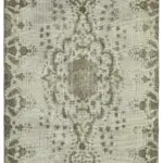 Oyma Gri Pamuk Üzerine Yün El Dokuma Kilim-173x296