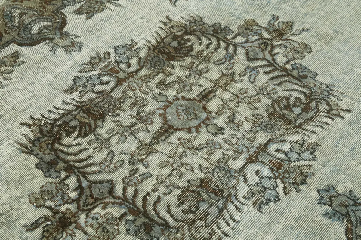 Oyma Gri Pamuk Üzerine Yün El Dokuma Kilim-153x240 - Görsel 5