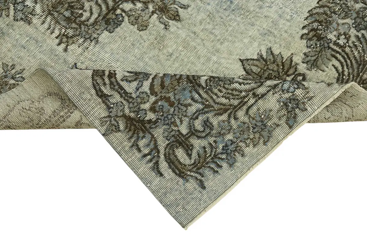 Oyma Gri Pamuk Üzerine Yün El Dokuma Kilim-153x240 - Görsel 6