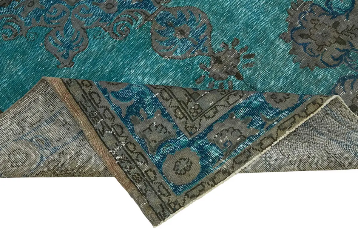 Oyma Mavi Pamuk Üzerine Yün El Dokuma Kilim-213x330 - Görsel 6