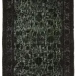 Oyma Siyah Pamuk Üzerine Yün El Dokuma Kilim-199x311