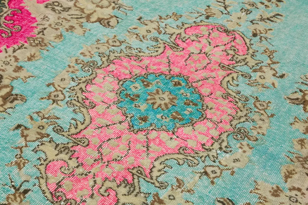 Oyma Mavi Pamuk Üzerine Yün El Dokuma Kilim-164x274 - Görsel 5