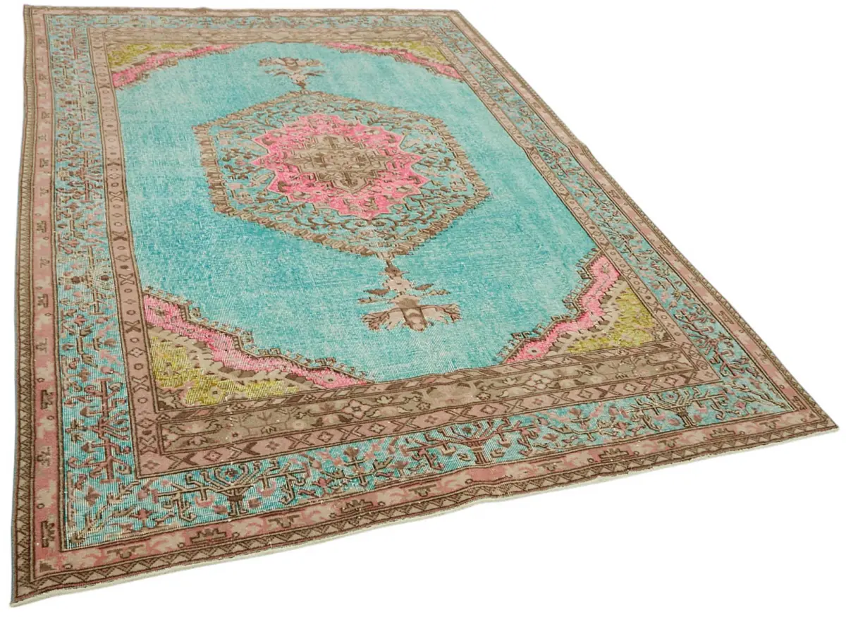 Oyma Mavi Pamuk Üzerine Yün El Dokuma Kilim-193x280 - Görsel 2