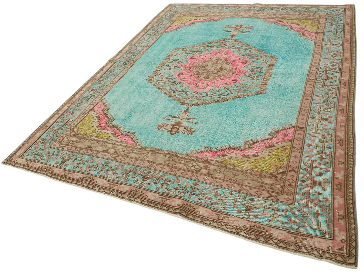 Oyma Mavi Pamuk Üzerine Yün El Dokuma Kilim-193x280 - Görsel 3