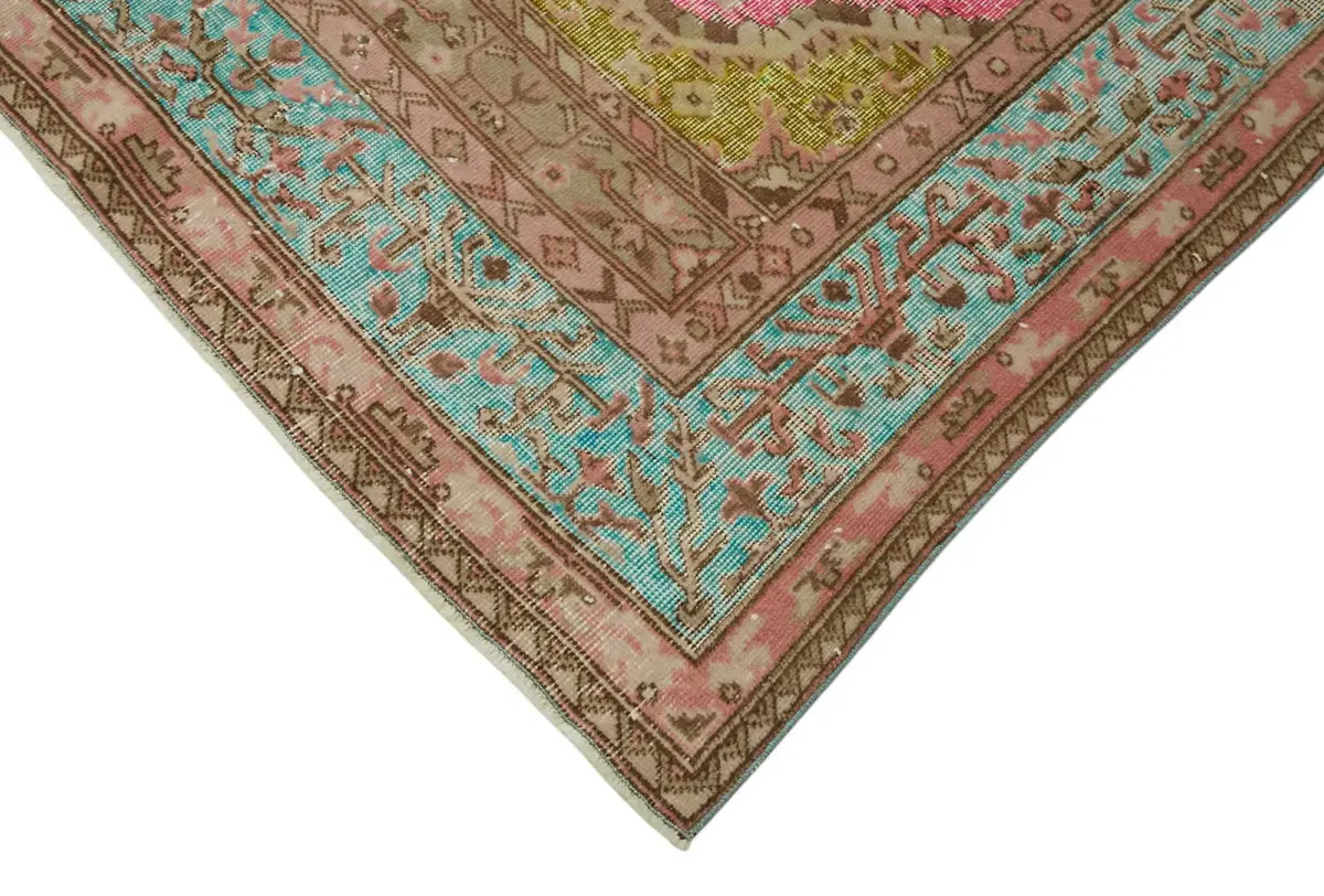 Oyma Mavi Pamuk Üzerine Yün El Dokuma Kilim-193x280 - Görsel 4