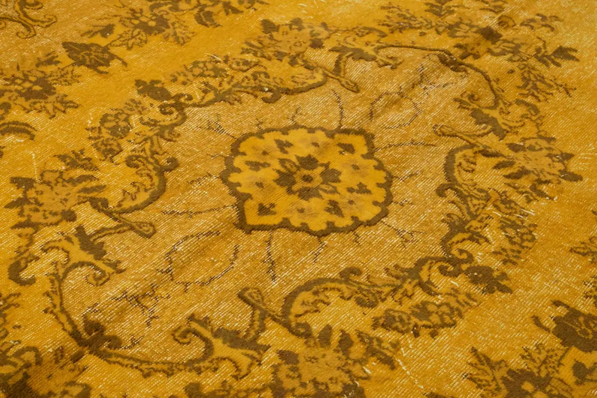 Oyma Sarı Pamuk Üzerine Yün El Dokuma Kilim-200x310 - Görsel 5