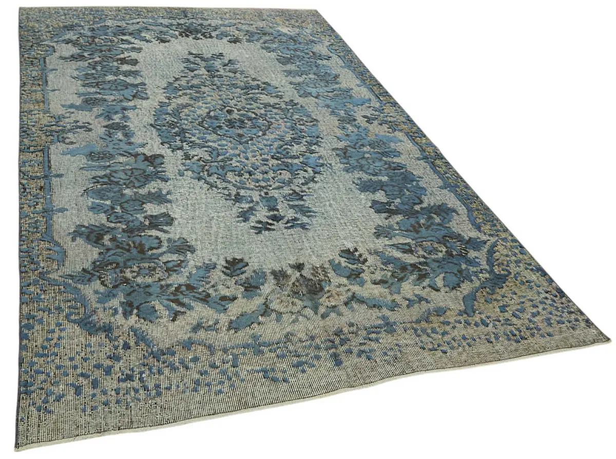 Oyma Mavi Pamuk Üzerine Yün El Dokuma Kilim-174x291 - Görsel 2