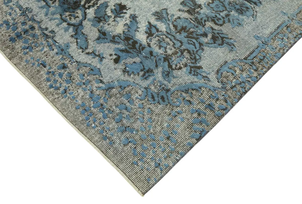 Oyma Mavi Pamuk Üzerine Yün El Dokuma Kilim-174x291 - Görsel 4