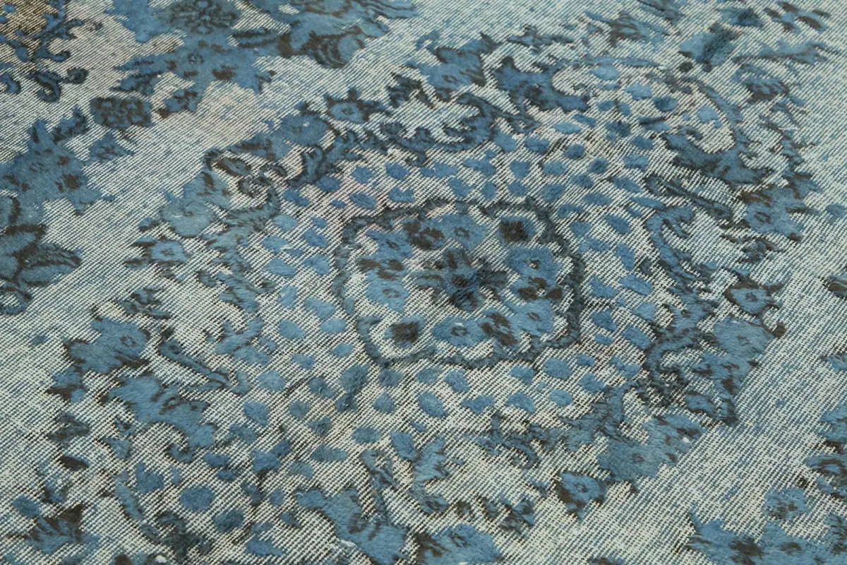 Oyma Mavi Pamuk Üzerine Yün El Dokuma Kilim-174x291 - Görsel 5