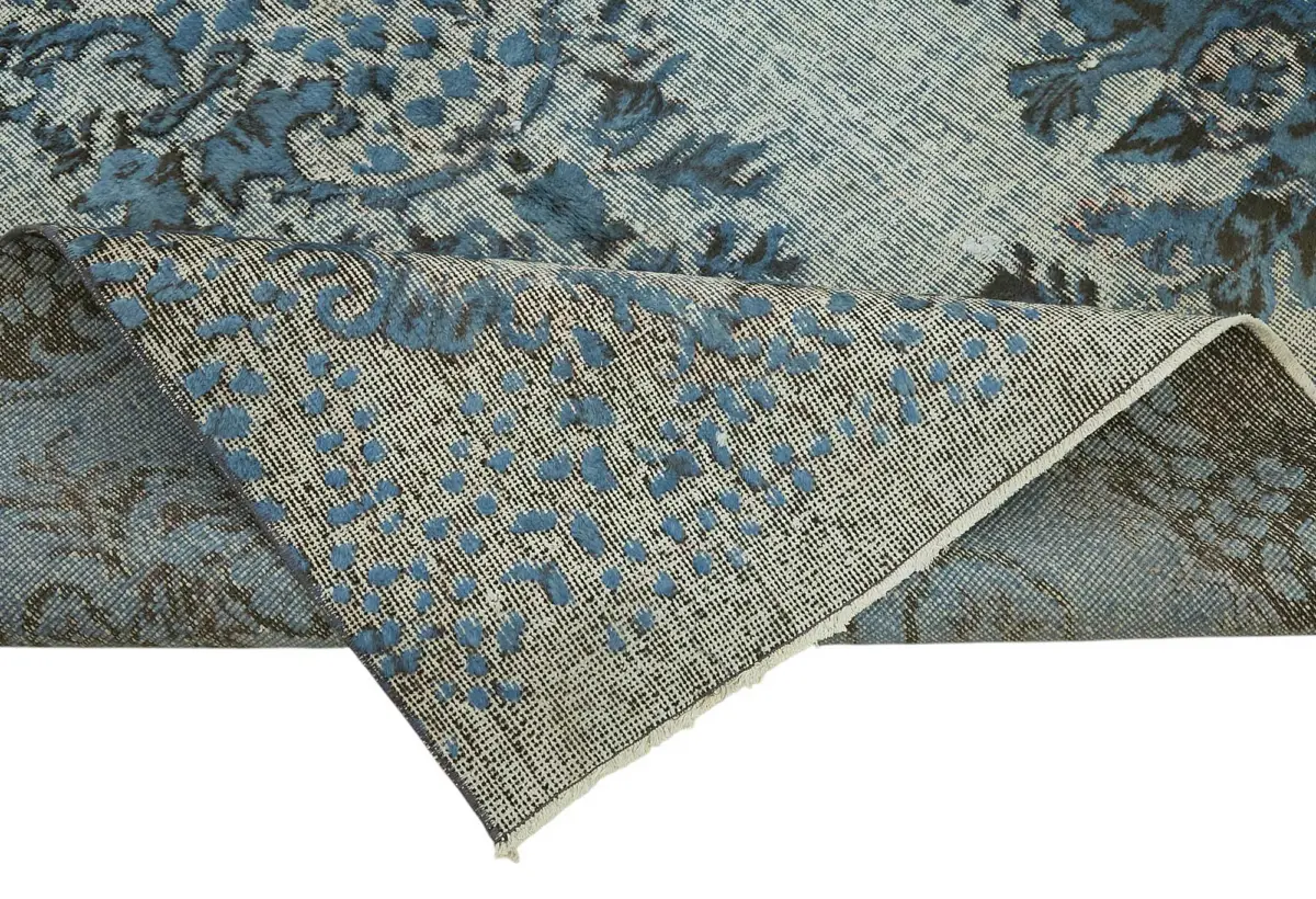 Oyma Mavi Pamuk Üzerine Yün El Dokuma Kilim-174x291 - Görsel 6