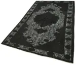 Oyma Siyah Pamuk Üzerine Yün El Dokuma Kilim-142x240 - Görsel 3