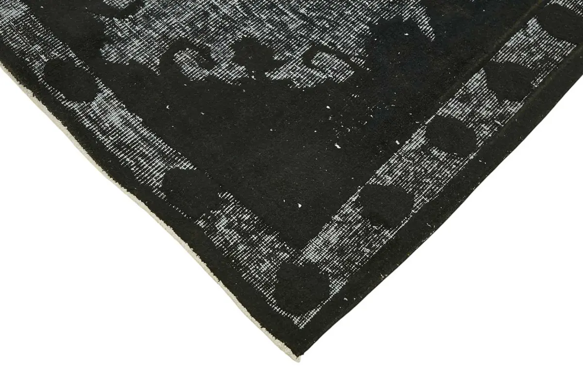 Oyma Siyah Pamuk Üzerine Yün El Dokuma Kilim-142x240 - Görsel 4