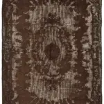 Oyma Kahverengi Pamuk Üzerine Yün El Dokuma Kilim-209x303