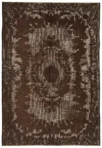 Oyma Kahverengi Pamuk Üzerine Yün El Dokuma Kilim-209x303