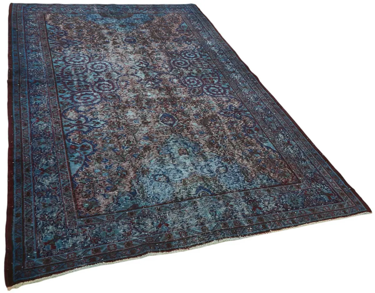 Oyma Mavi Pamuk Üzerine Yün El Dokuma Kilim-166x283 - Görsel 2
