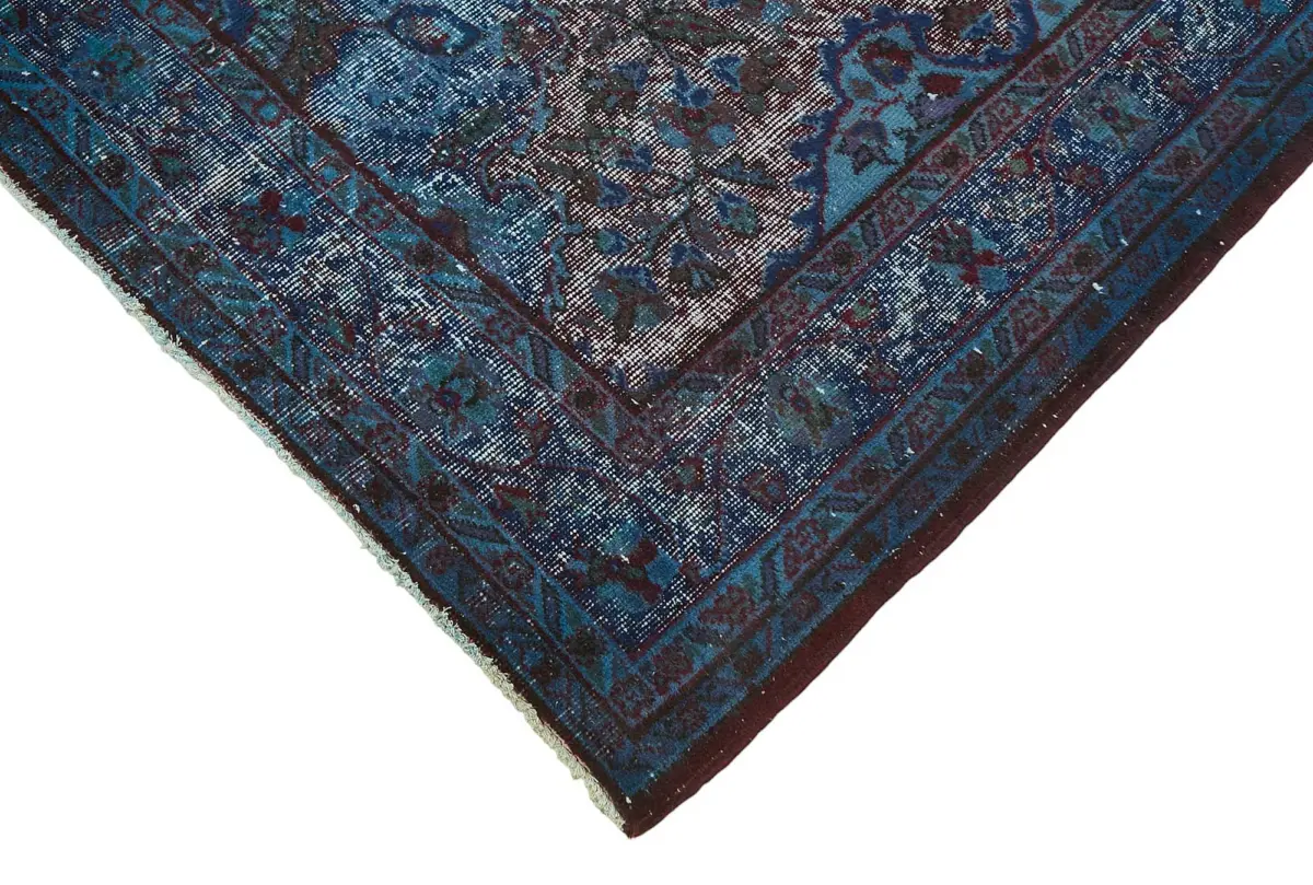 Oyma Mavi Pamuk Üzerine Yün El Dokuma Kilim-166x283 - Görsel 4