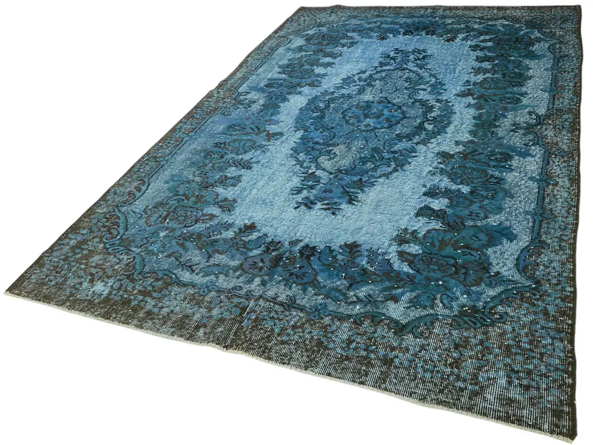 Oyma Mavi Pamuk Üzerine Yün El Dokuma Kilim-177x294 - Görsel 3