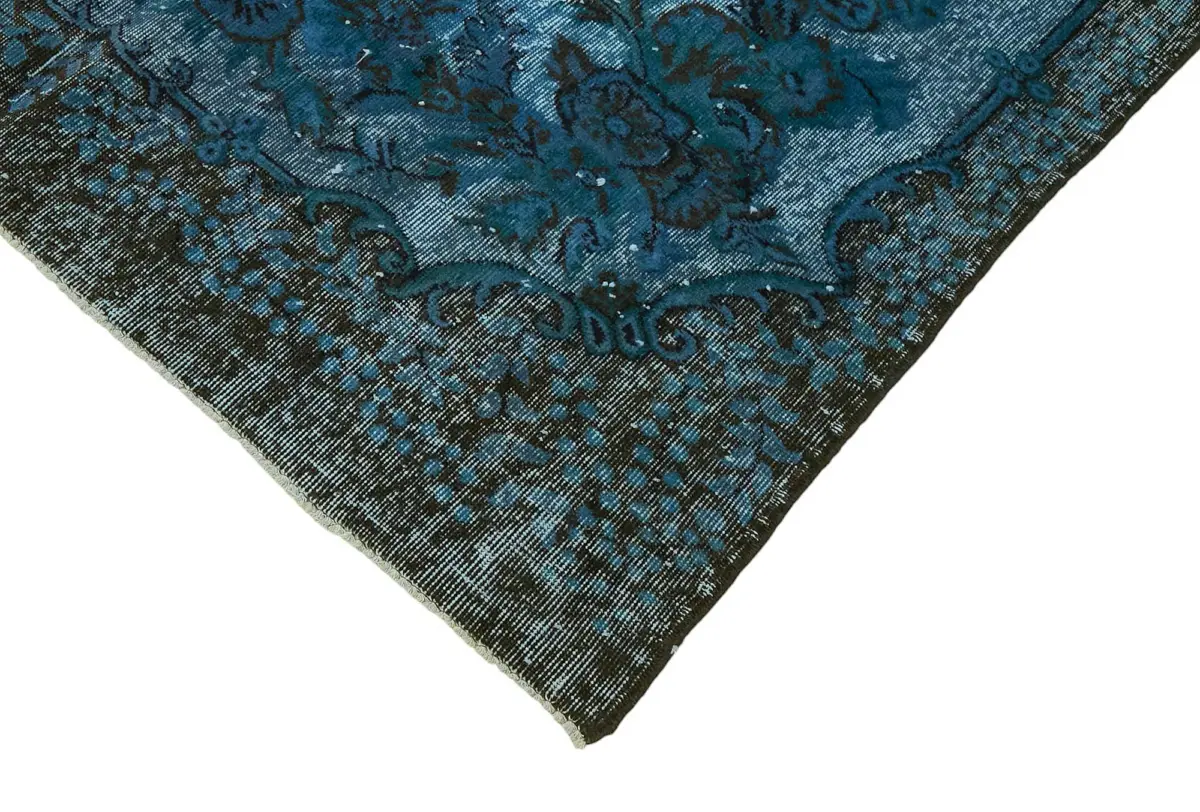 Oyma Mavi Pamuk Üzerine Yün El Dokuma Kilim-177x294 - Görsel 4