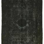 Oyma Siyah Pamuk Üzerine Yün El Dokuma Kilim-145x244