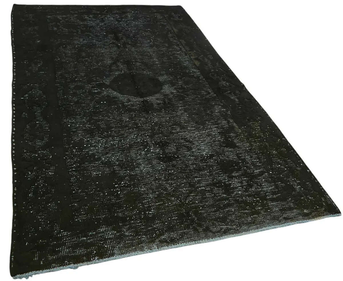 Oyma Siyah Pamuk Üzerine Yün El Dokuma Kilim-145x244 - Görsel 2