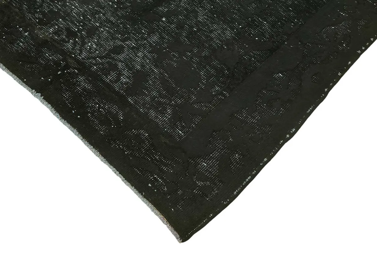 Oyma Siyah Pamuk Üzerine Yün El Dokuma Kilim-145x244 - Görsel 4