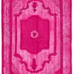 Oyma Pembe Pamuk Üzerine Yün El Dokuma Kilim-143x280