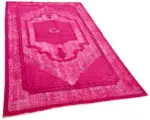Oyma Pembe Pamuk Üzerine Yün El Dokuma Kilim-143x280 - Görsel 2