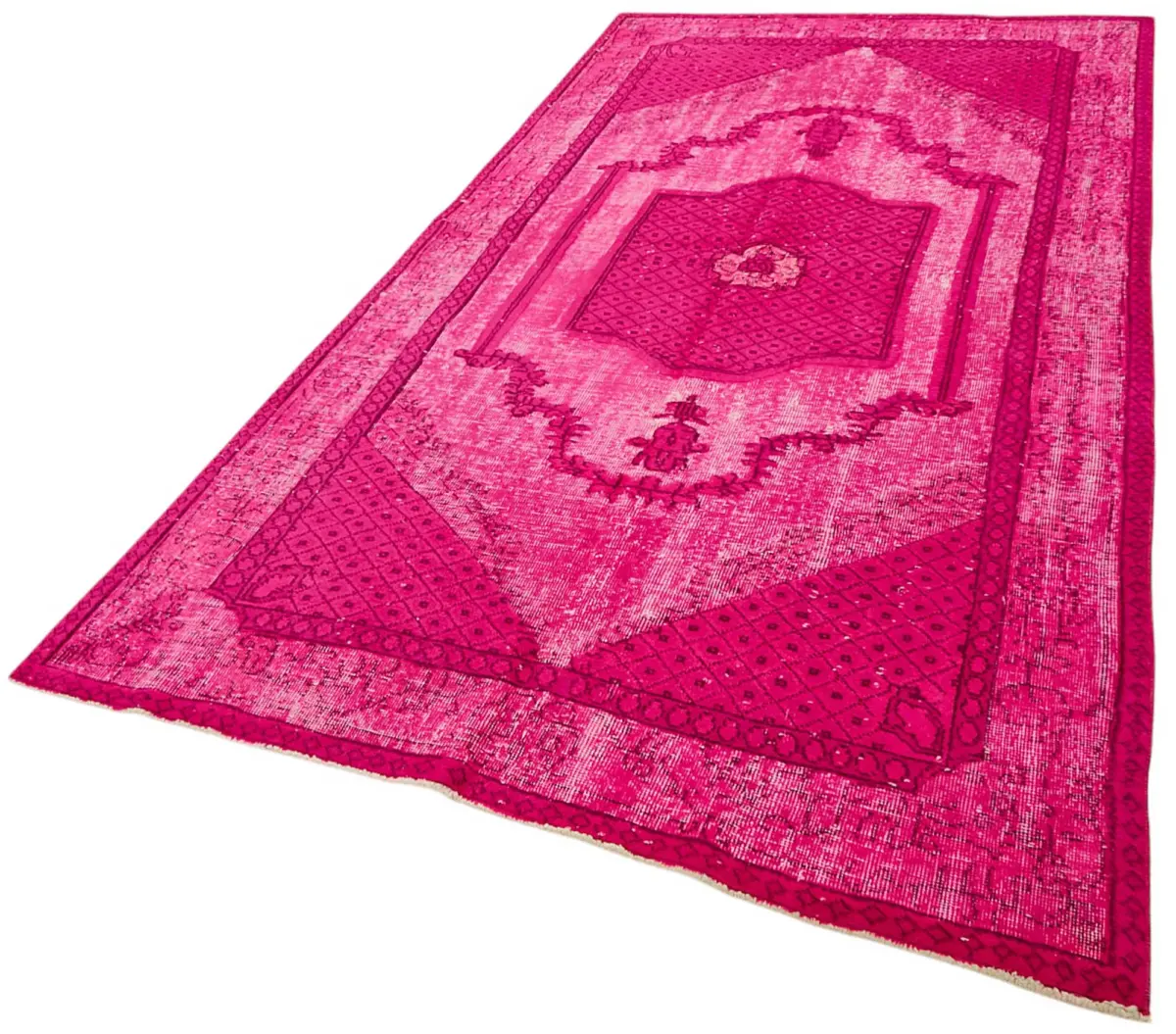 Oyma Pembe Pamuk Üzerine Yün El Dokuma Kilim-143x280 - Görsel 3